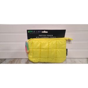 Style.Lab By Fashion Angels Bright Yellow 3 Pockets Puffer Pouch NWT